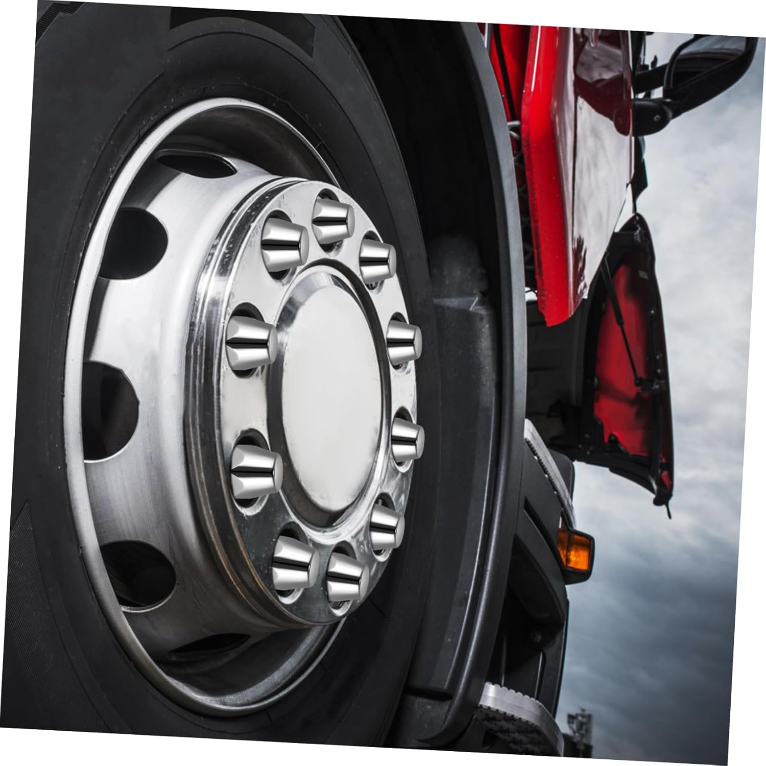 20Pcs Chrome Lug Nut Covers for Semi Trucks Easy Installation Durable Plastic Resistant Fit for Various Truck Models Stylish Chrome Finish