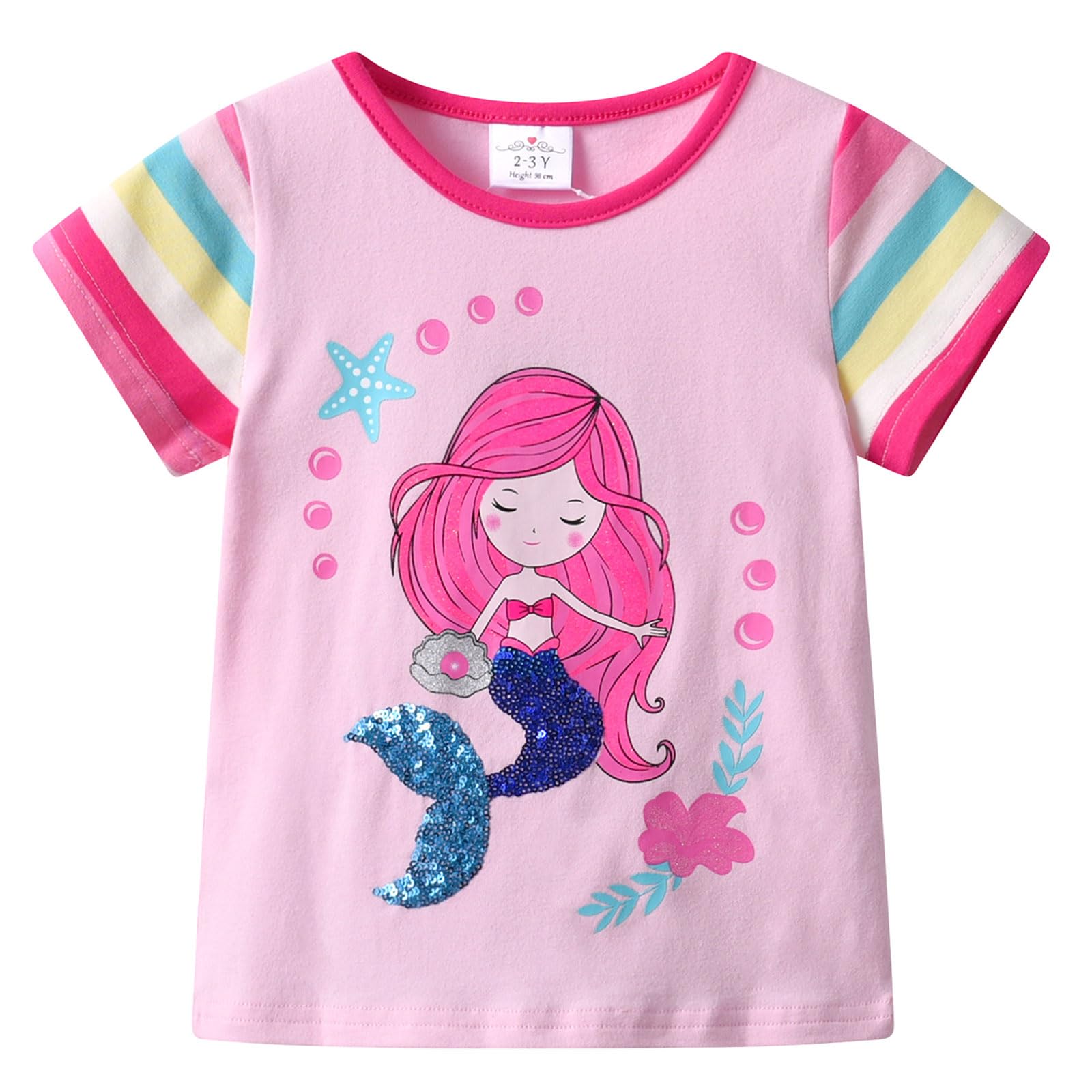 VIKITA Little Girls T-Shirt Long Sleeve Top Colorful Flower Cotton Shirt 2-8 Years — view 17