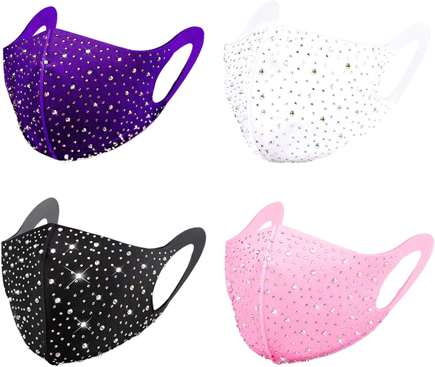 Woplagyreat 4PACK Fashion Cotton Face Mask Reusable Washable Designer Face Covering for Outdoor Activities
