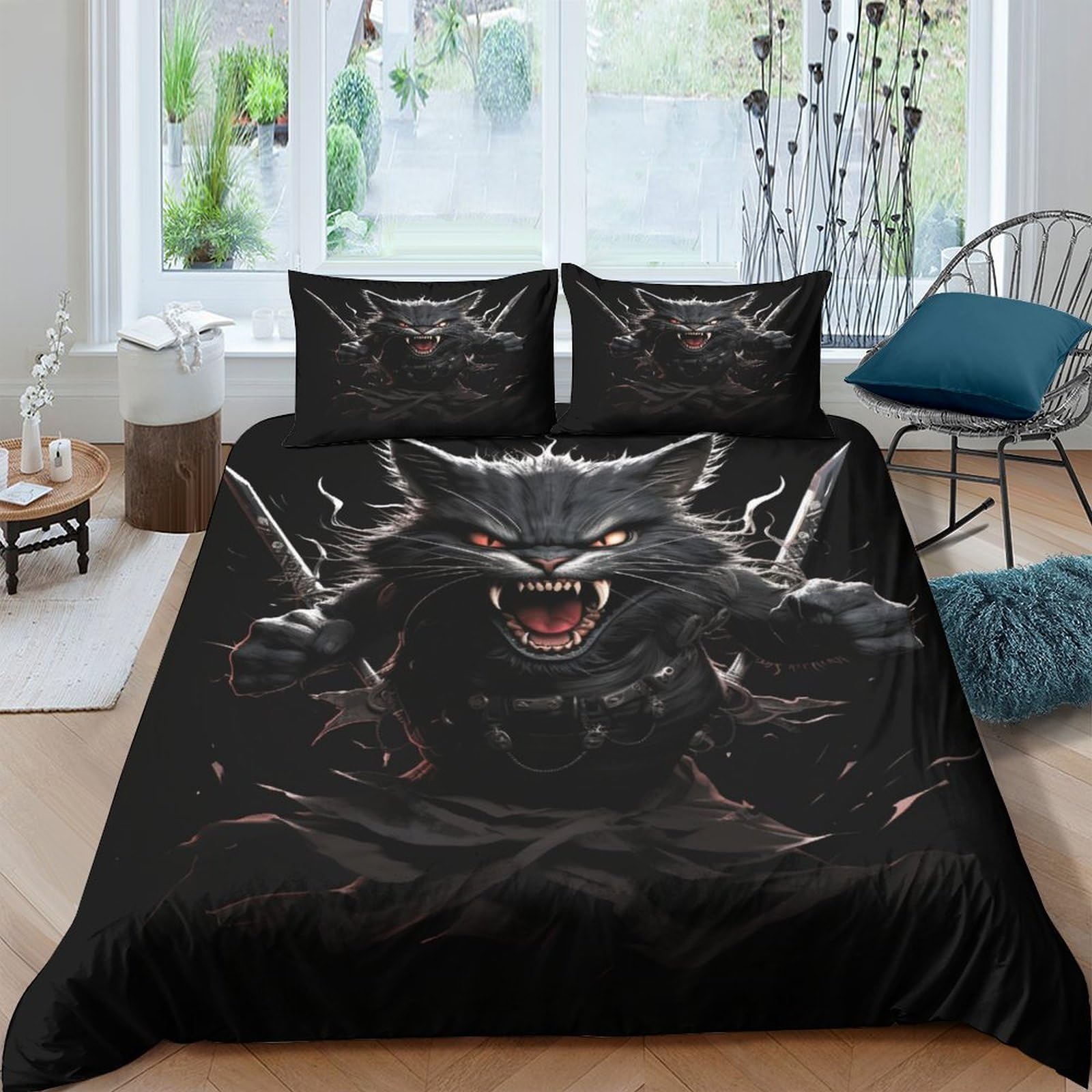 Parure de lit 220x240 microfibre anti-plis avec fermeture éclair pratique