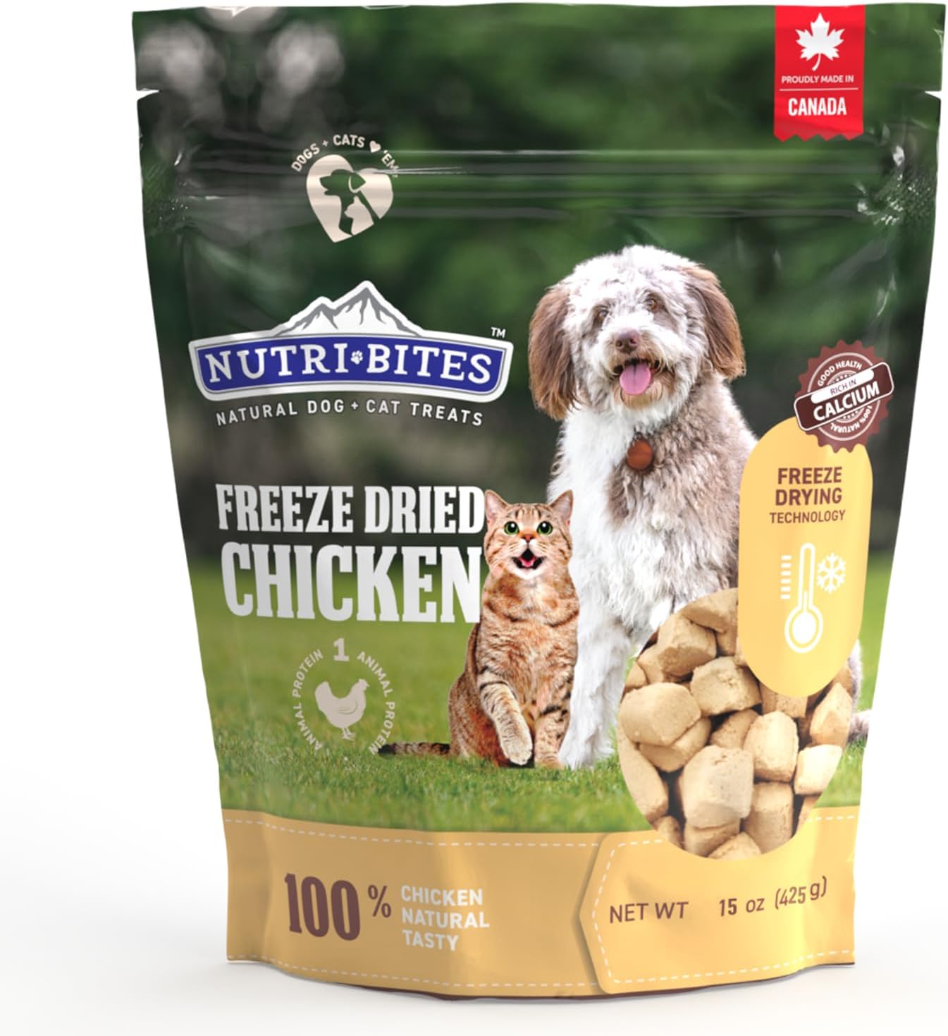 NutriBites Freeze Dried Chicken Dog & Cat Treats, 425 Gram Healthy