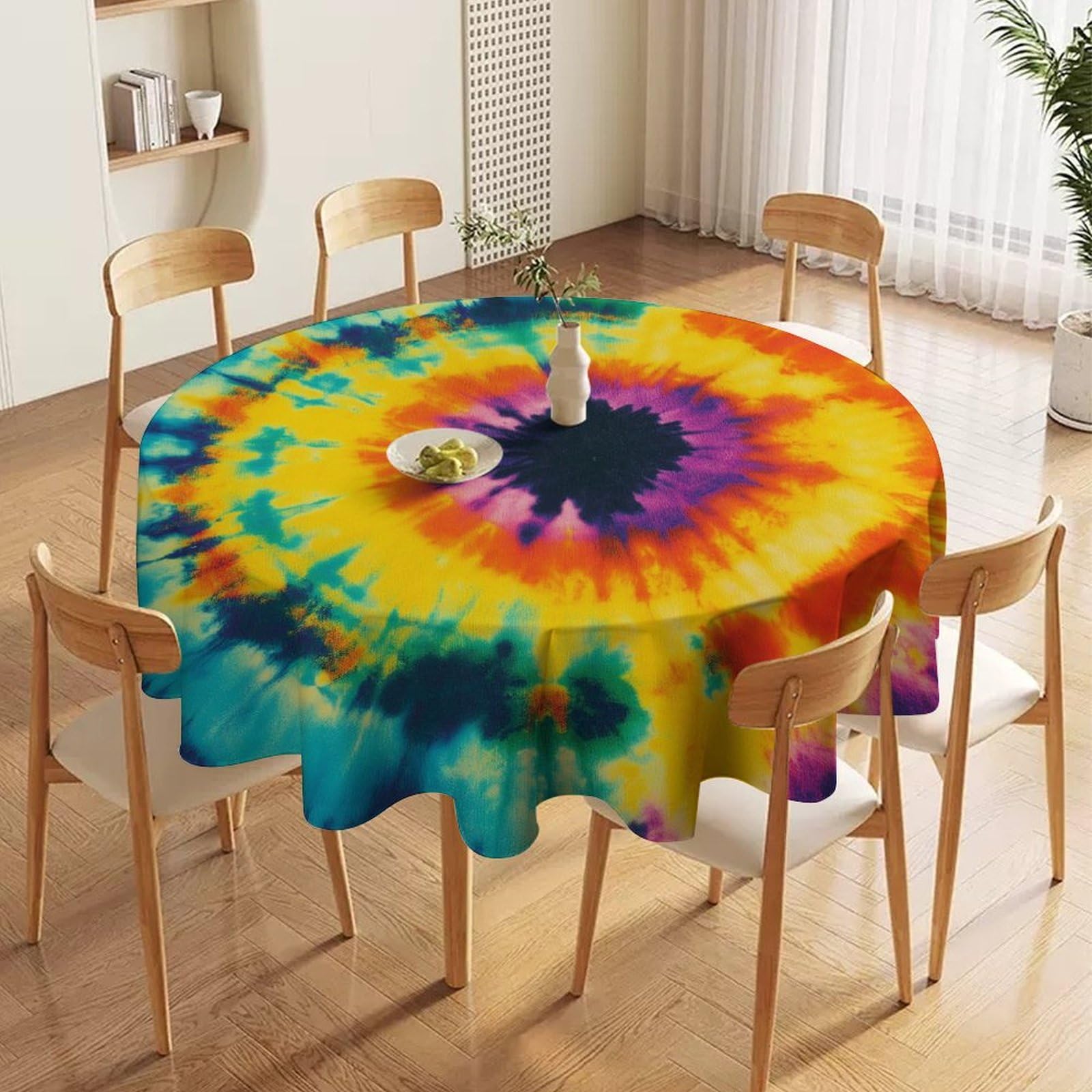 ORDOBO 3D Print Round Tablecloth - Underwater World Fashion Waterproof Dust-Proof Table Cover For Dinner Kitchen Holiday Home Protect Table Decoration 91X91Cm