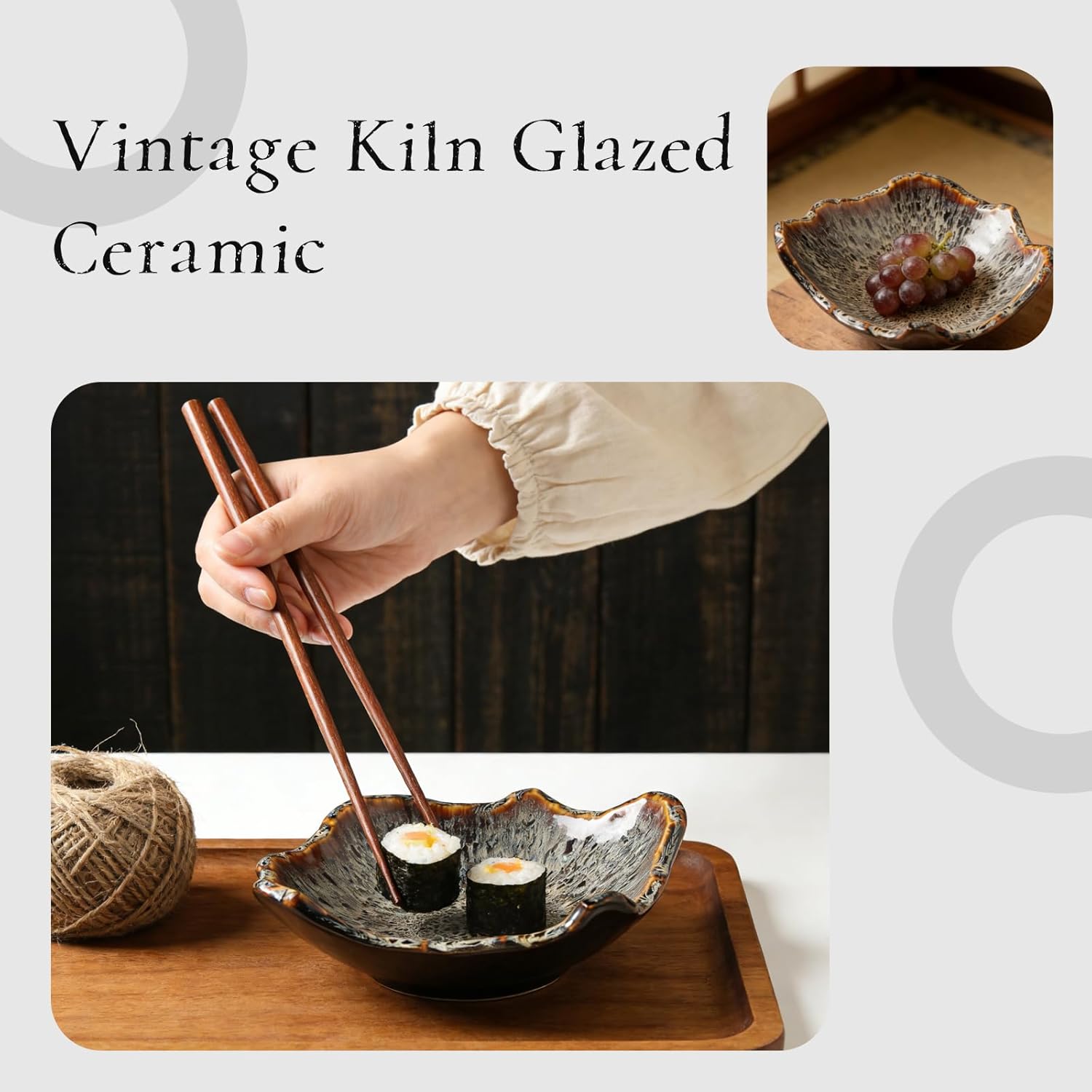 Can Berry Dish, Ceramic Bowl Decorative, Berry Bowl, Fruit Plate,Dessert Plate,Irregular Edge For Entryway Table Home Decor-8 Inch