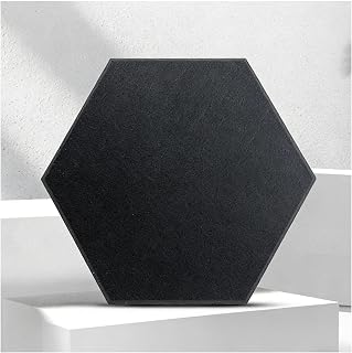 10 Pack Hexagon Acoustic Panels – Stop Echo & Reverb for Voice Recording, 9mm High-Density Sound Absorbing Wall Tiles for Piano Practice, Recording Studio & Podcast Setup,Black,30cm1