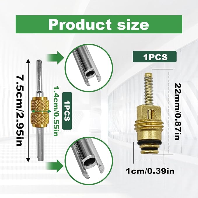 Kit de 17 piezas para válvula de aire acondicionado para R12 y R134a miniatura 2