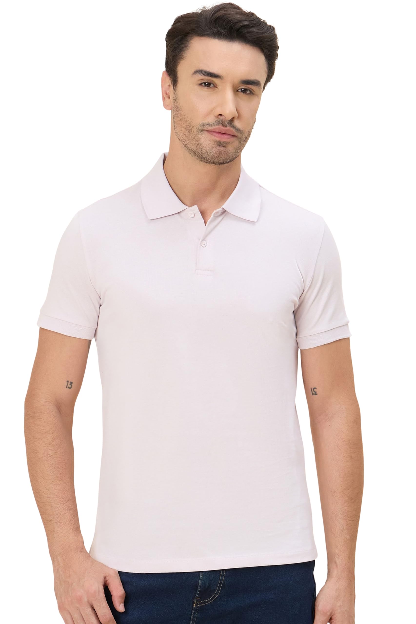 Polo T-Shirt for Men's | Cotton Blend T-Shirt with Half Sleeve | Polo Neck with Regular Fit | Button Closure for Casual Wear