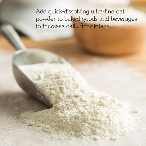 Miniatura 6 de NuNaturals Polvo de fibra de avena, totalmente natural sin OMG, apoya la salud digestiva, 1 libra