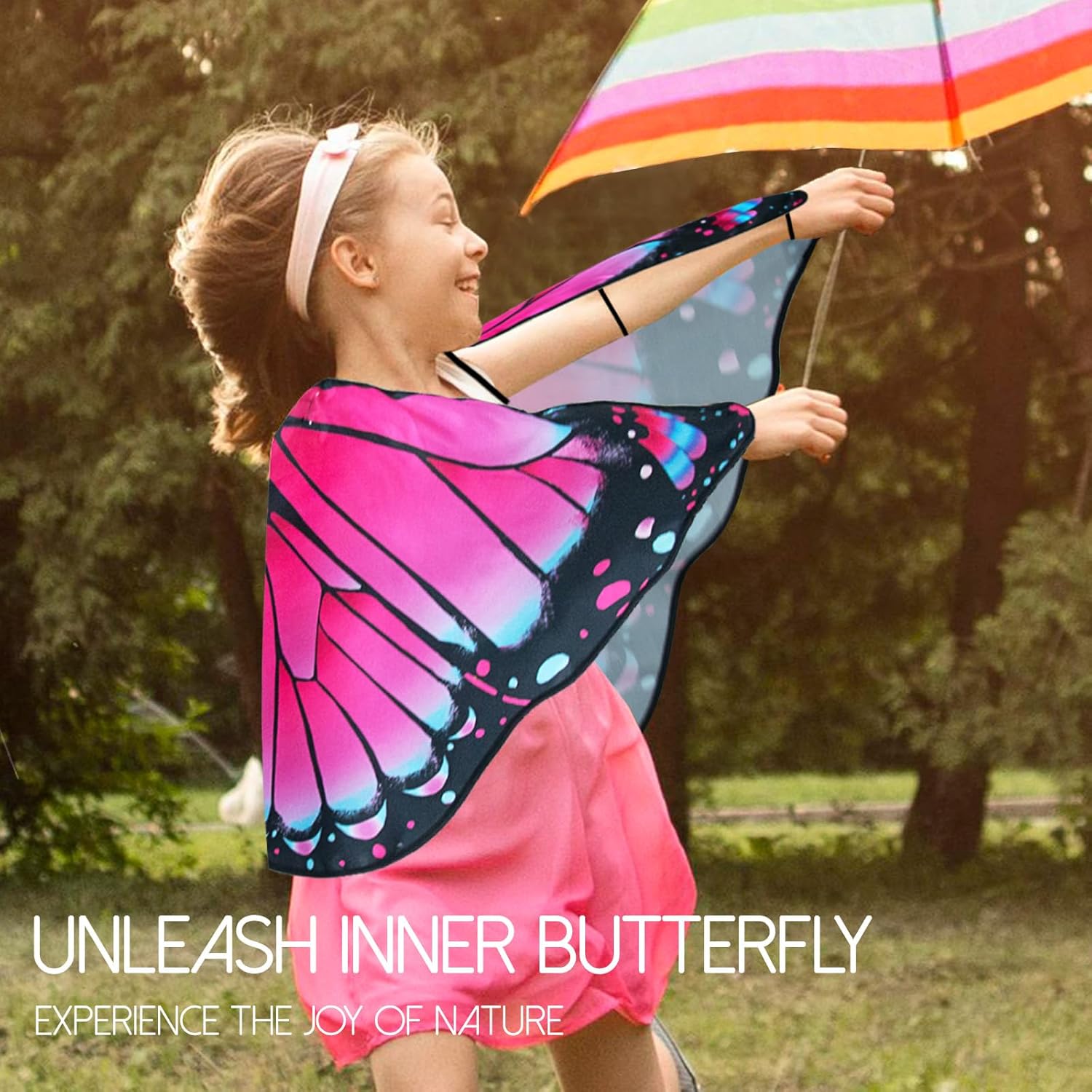 iROLEWIN Toddler-Kids Butterfly-Wings for Girls Butterfly-Costume Children Bug Dress-Up Wings as Play Toys Boys Party Favors