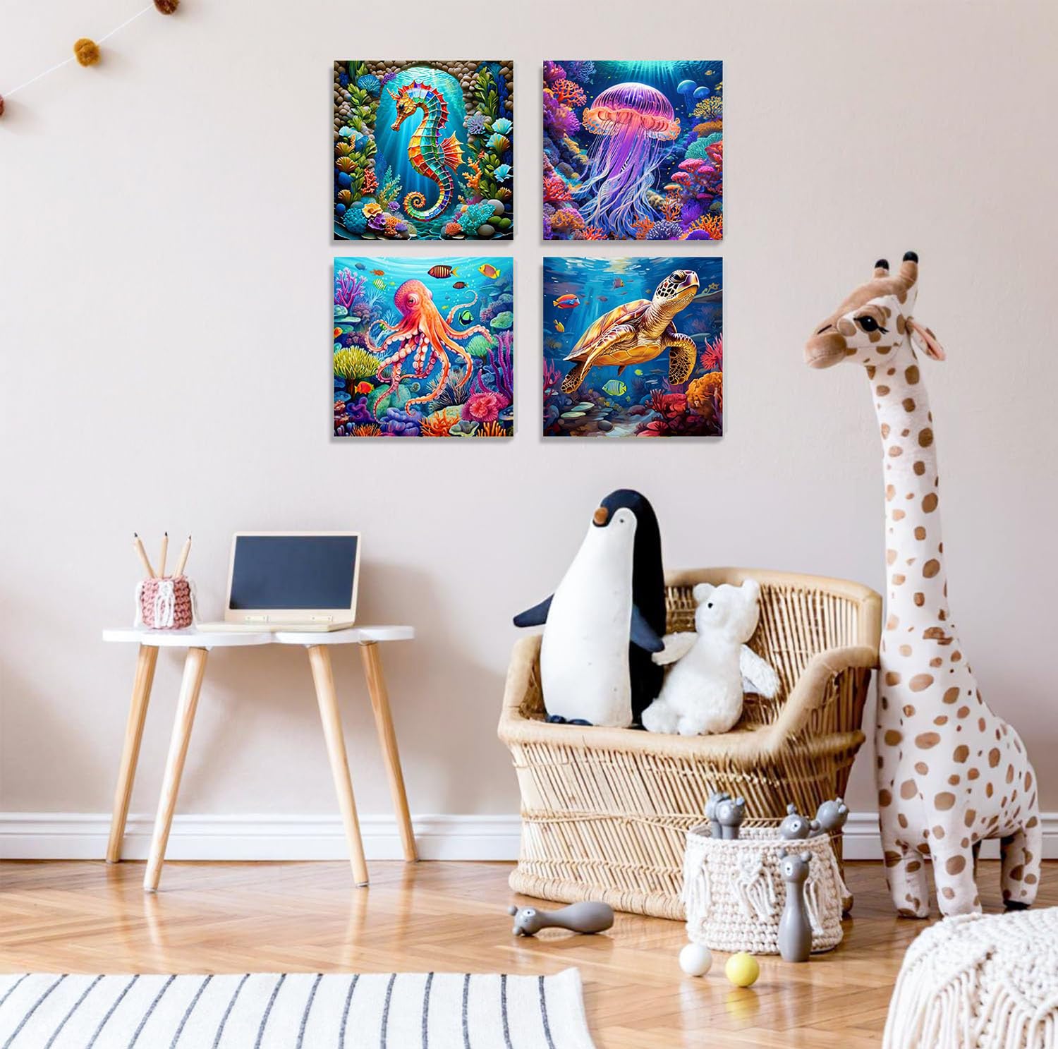 Pintura De Diamantes 5D Para Adultos - Tortugas 30x30 Cm - Kit De Manualidades Con Diamantes De Resina