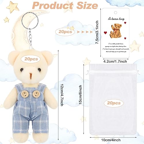 Miniatura 3 de 20 juegos de oso en miniatura con ropa decoraciones de oso de peluche de 47 pulgadas osos de baby shower recuerdos de muñeca de oso abrazo tarjeta