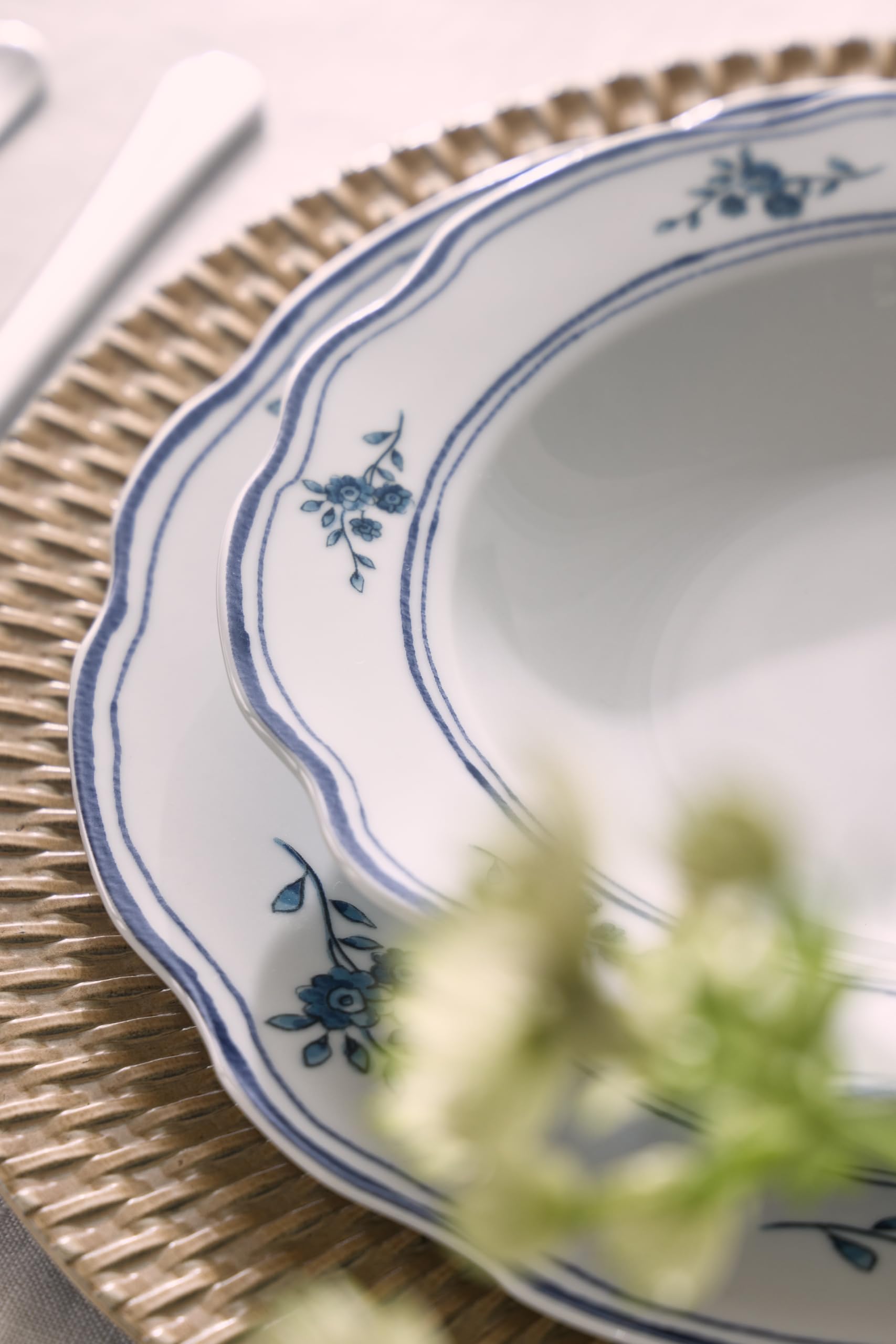 Tognana Heritage Florals, Servizio piatti per 6 persone 18 pezzi, Porcellana, Blu