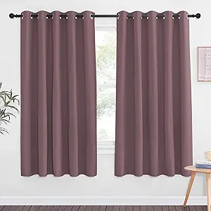 NICETOWN Blackout Bedroom Door Curtain - Grommet Window Treatment Thermal Insulated Light & Sound Reducing Room Darkening Privacy Drape for Doorway (Dry Rose, 1 Panel, W66 x L66)