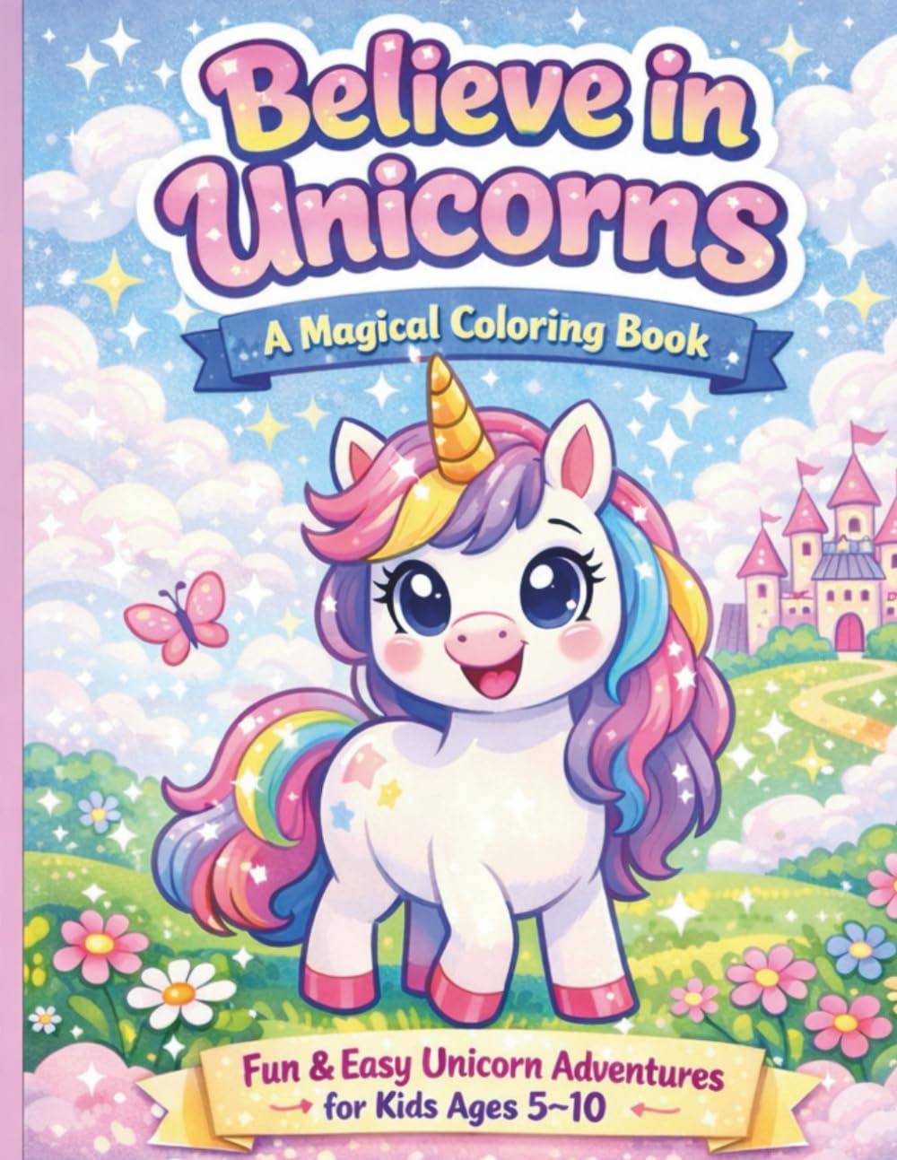 Believe in Unicorns Coloring Book for Kids | Fun & Easy Unicorn Adventures | Cute Magical Unicorn Coloring Book for Ages 5–10