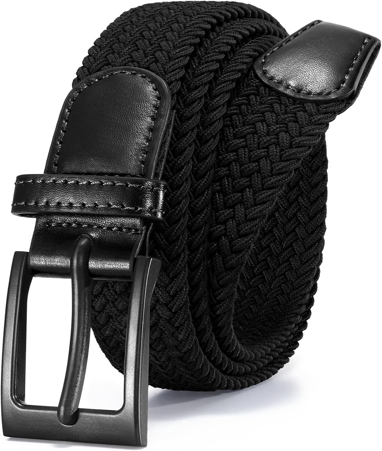 VONMELLI Nickle Free No Metal Belt for Men, TSA Approved Hypoallergenic Elastic Stretch Braided Belt Men