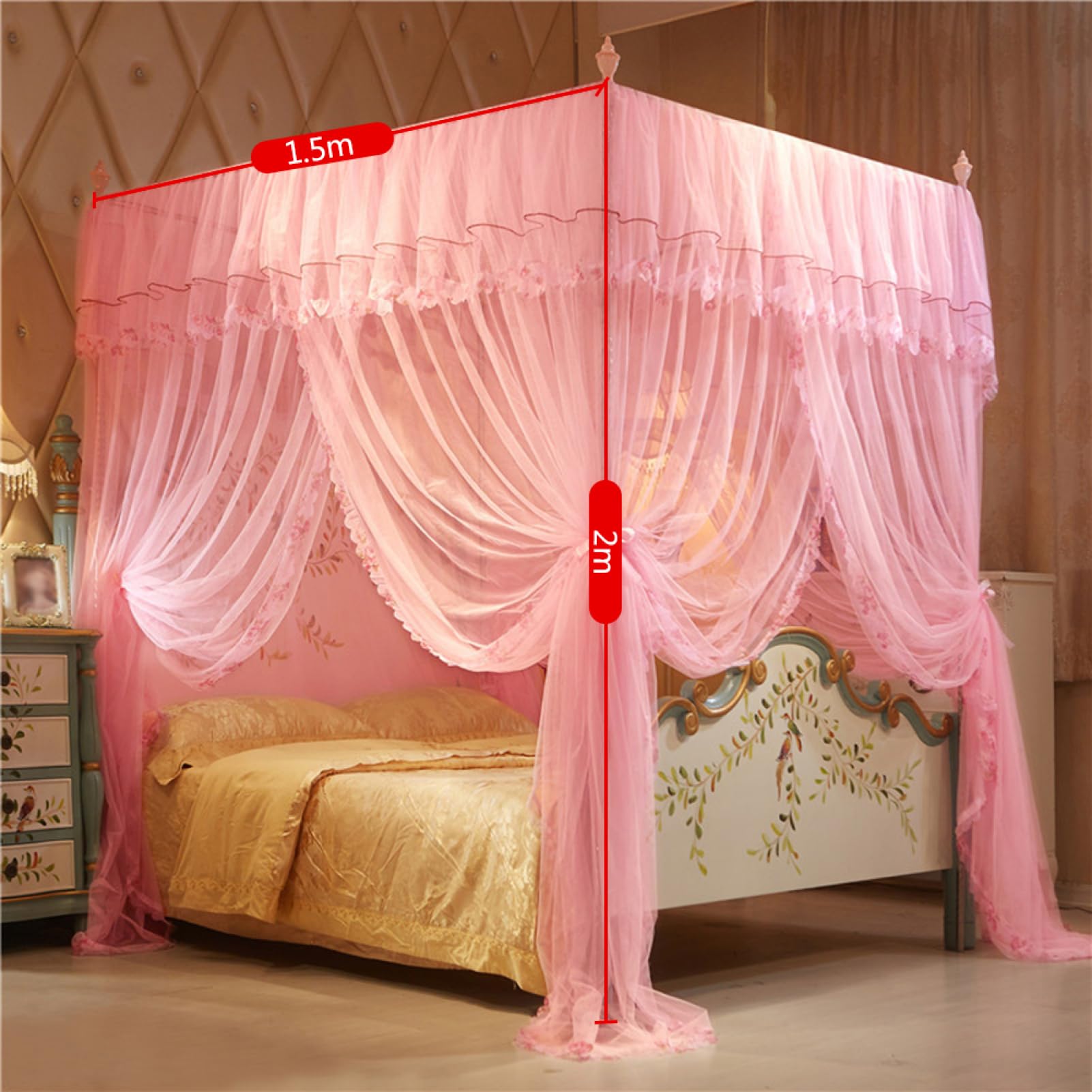 Tenda a baldacchino - Rete per in poliestere da 200 cm, copertura | per zanzare sospesa in angoli, protezione per culla codificata | Morbido scudo decorativo per con relax in