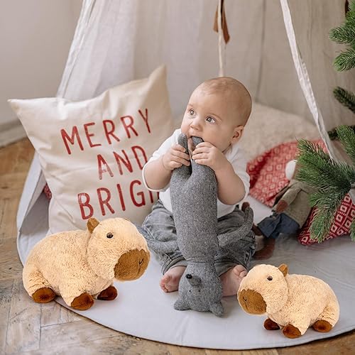 Miniatura 9 de Adorlynetty Peluches de Capybara de peluche, colección de almohadas de felpa suave Capybara para niños (9 pulgadas)