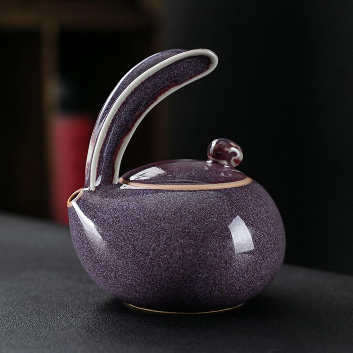 Amazon.com | 汝窑瑞兔茶壶Hand-made ceramics 陶瓷粉汝茶具茶壶