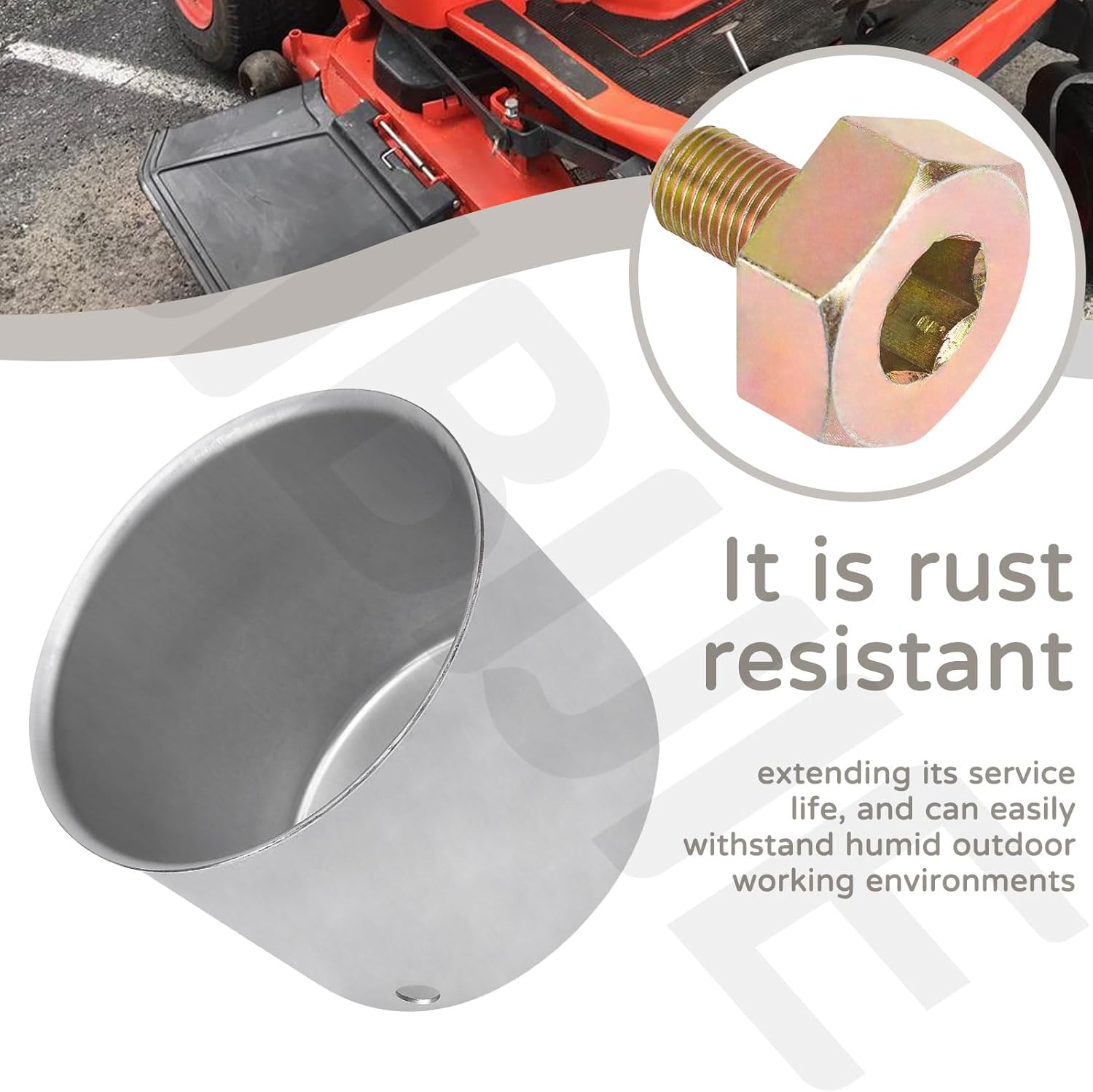 6 Pack Mower Deck Blade Bolts, Blade Washers & Dust Cover Cap Kit K5647-34312 K5651-34350 K5651-34352 K5651-34372 Compatible with Kubota ZG222 ZG227 ZD326