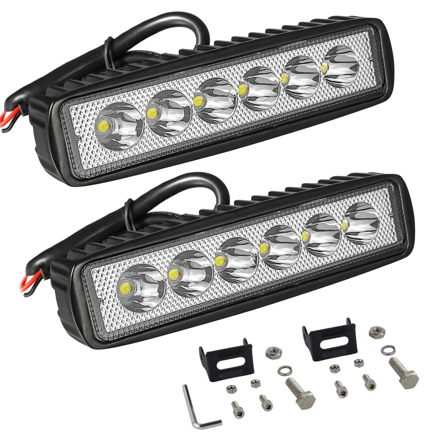 Willpower 2PCS LED Light Bar 6 Inch 18W Single Rows Spot Beam Slim Mini LED Pods Work Light Off Road Driving Fog Light for SUV ATV Truck Motorcycle Boat