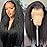 GOLFMAX Kinky Straight Lace Front Wigs Human Hair Pre Plucked With Baby Hairs 180% Density Yaki Straight 13x4 Transparent HD Glueless Lace Wig Human Hair Wigs For Black Women 24 Inch
