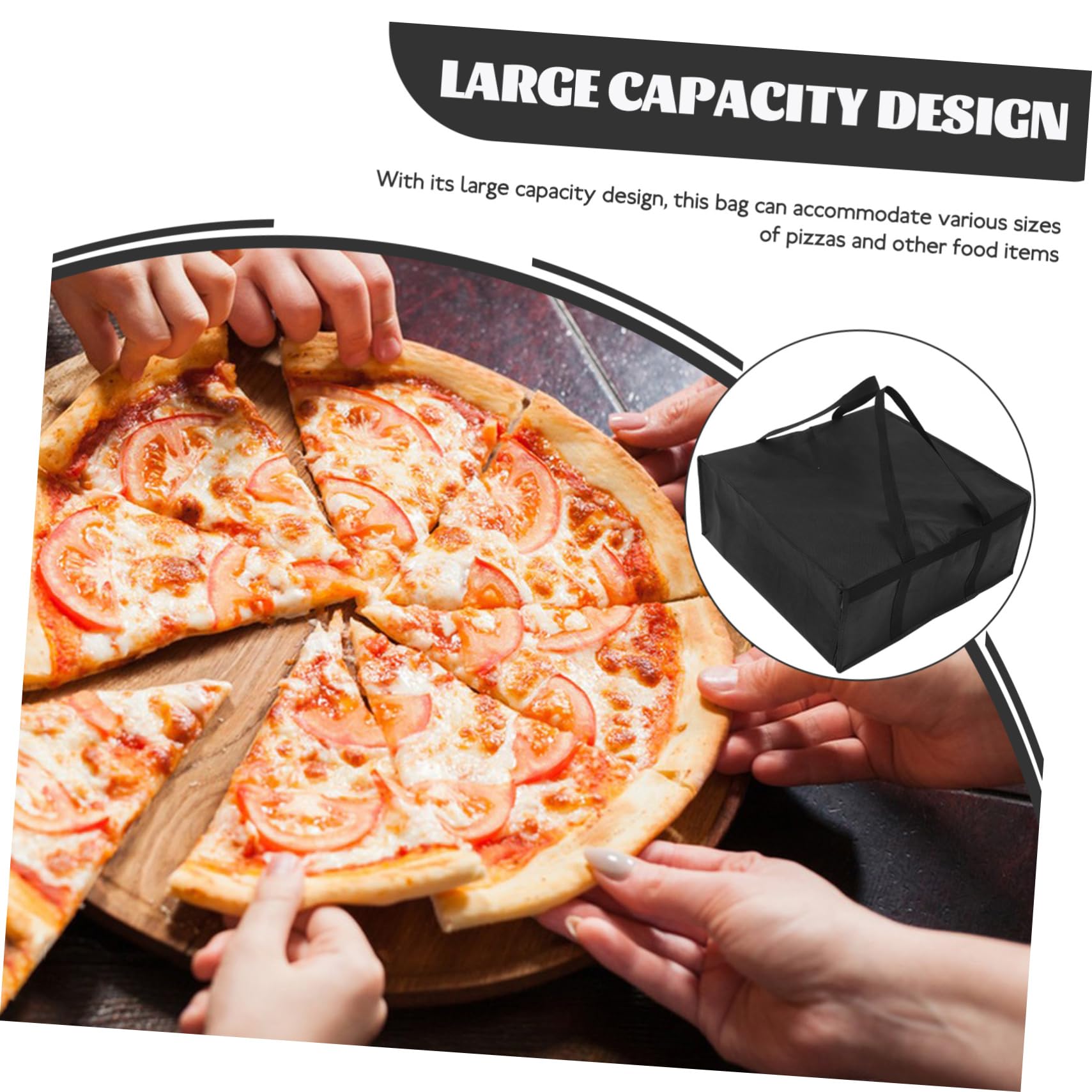 Isolierte Pizza-Liefertasche Faltbare Thermotasche Für Lebensmittel Große Kühltasche Für Takeout Praktische Tragetasche Mit Schultergurt Ideal Für Picknicks Und Reisen 50 X 50 X 205 cm