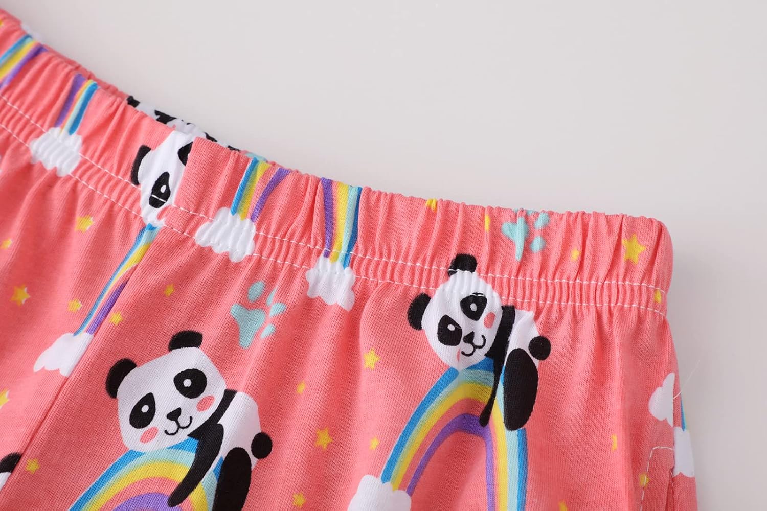 CYCHELRY Girl Sleeveless Summer Pajamas Set Cute Unicorn Tank Top and Stripe Shorts Sleepwear Soft Teen PJS Set Size 6-16 6 Blue&pink(pandas)