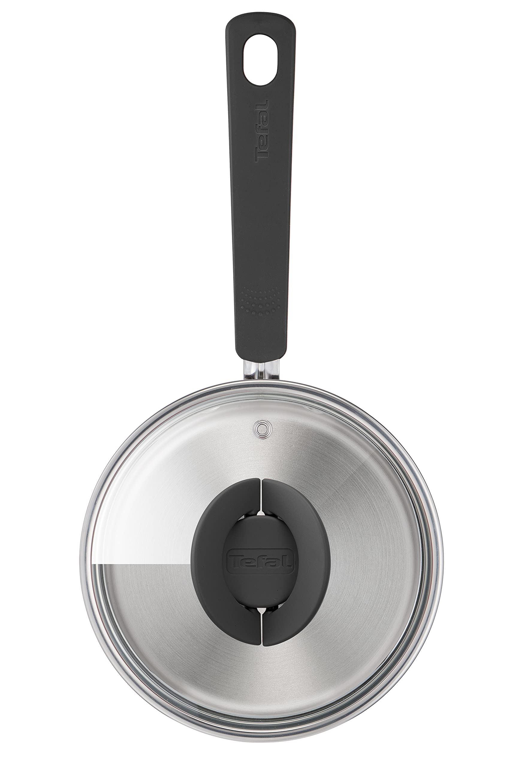 Tefal G7376S Opti'Space Topfset 6-teilig | Stielkasserolle 16 cm (inkl. Deckel) | Kochtöpfe 20/24 cm (inkl. Deckel) | Edelstahl | Thermo-Fusion-Boden | für alle Herdarten | Induktion | Grau