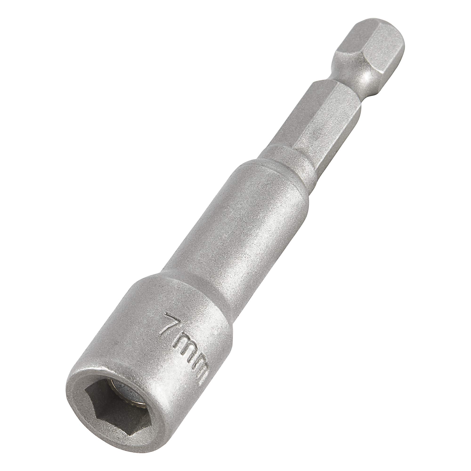Trend Silver Snappy 7Mm A/F Magnetic Nut Driver, Ideal For Self-Cutting Sheet Metal Fixings, Quick Release Drill System, Snap/Nd/7M