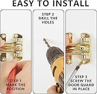 Vista 6 de WellMade Pestillo de bloqueo de puerta de barra oscilante, pestillo de seguridad de puerta para seguridad de los niños y seguridad del hogar, cierre