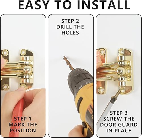 Miniatura 6 de Pestillo de bloqueo de puerta de barra oscilante, pestillo de seguridad de puerta para seguridad de los niños y seguridad del hogar, cierre de