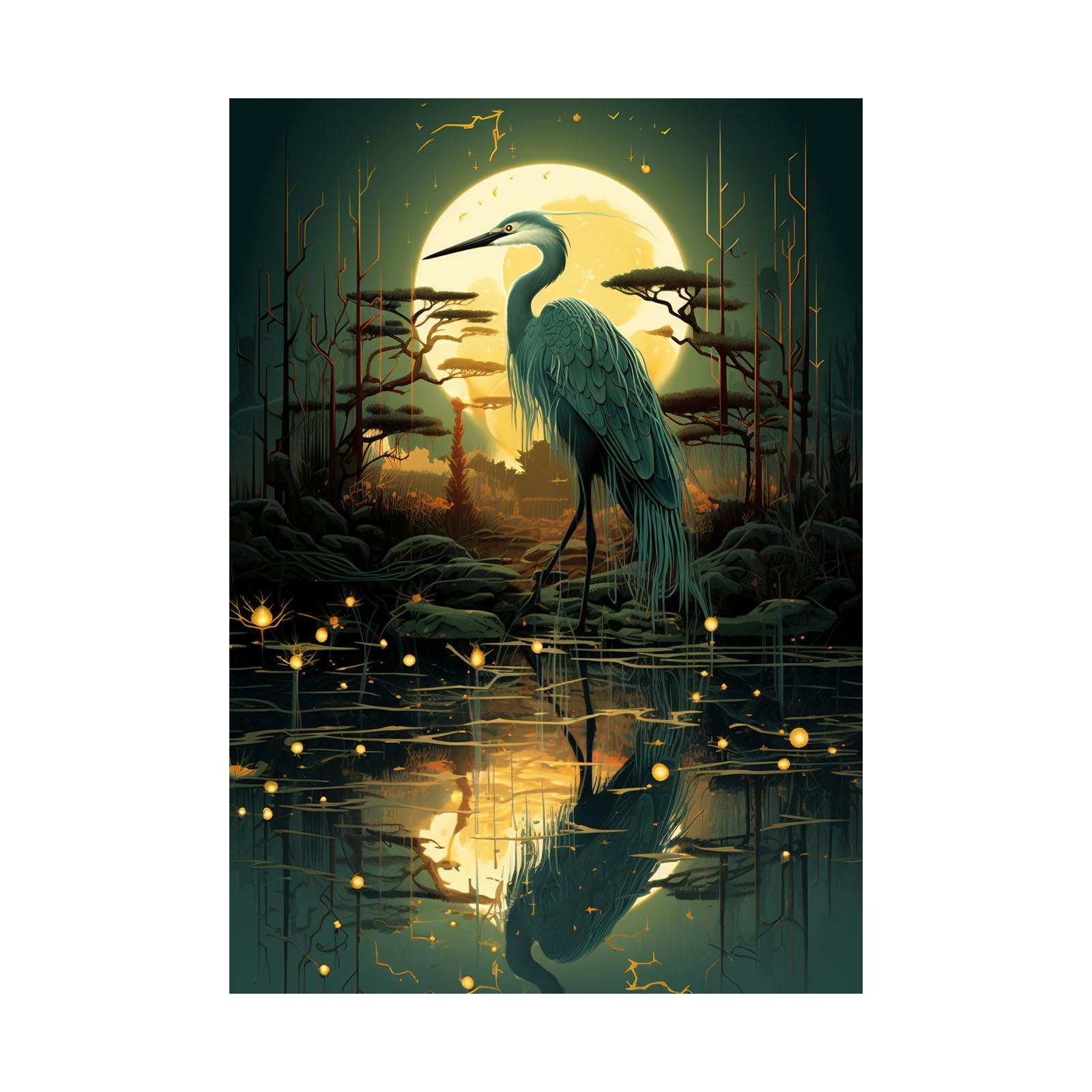 Art poster decoration oiseau solitaire pour sublimer un grand mur vide