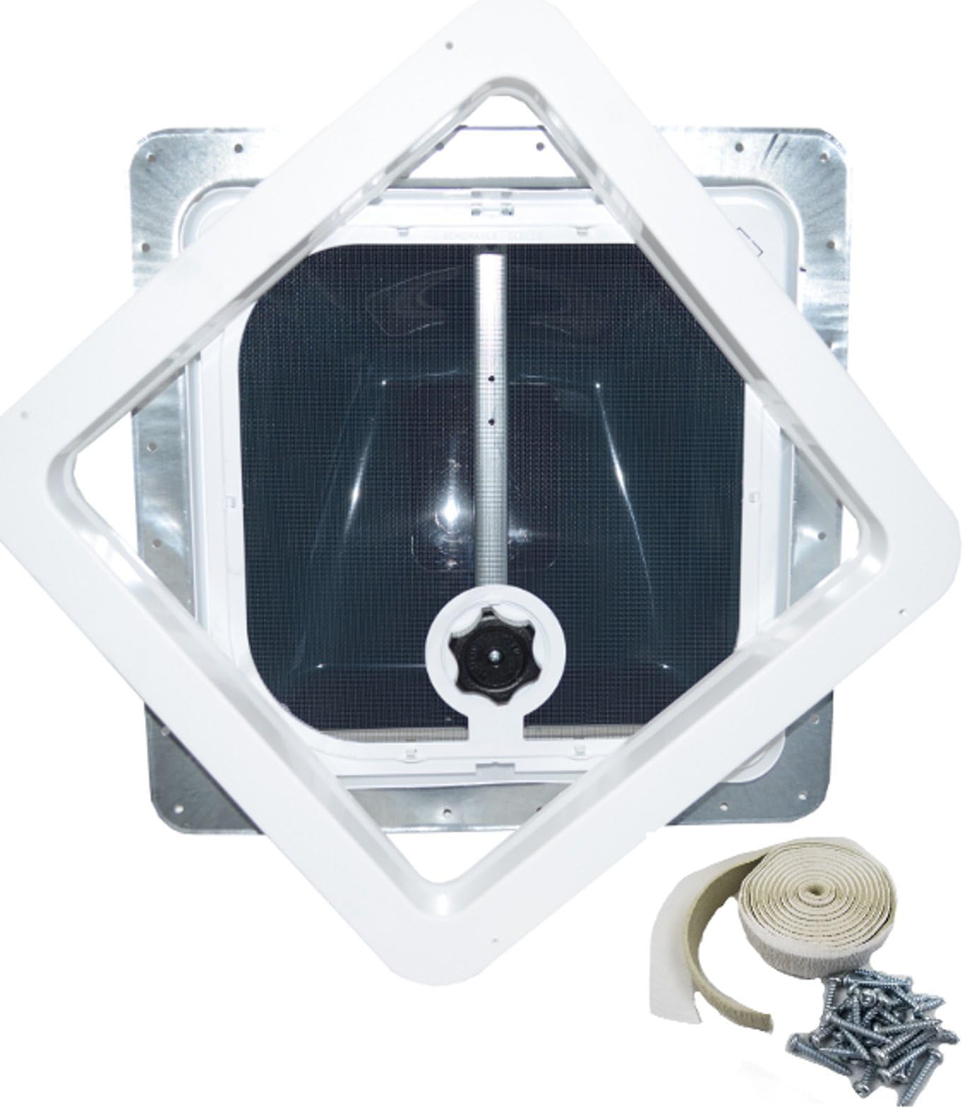 RV Roof Vent Smoke w Putty & Screws