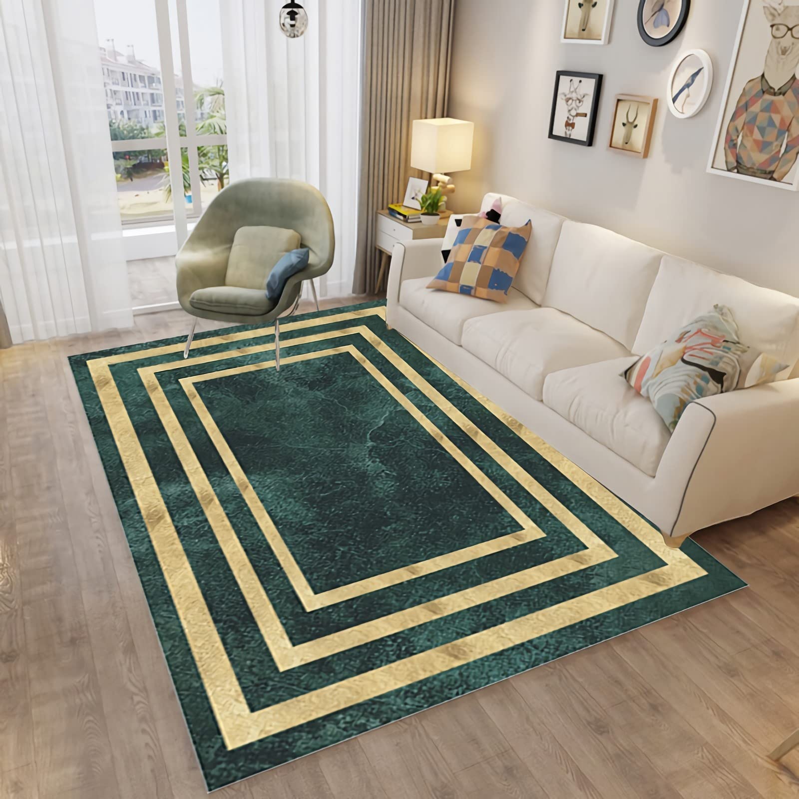 Teppich wohnungs deko,Lichtbeständiger Wohnzimmerteppich, Schwarz, Gelb, Tintendesign bettvorleger Schlafzimmer waschbar,antirutsch für Teppich 200x300cm