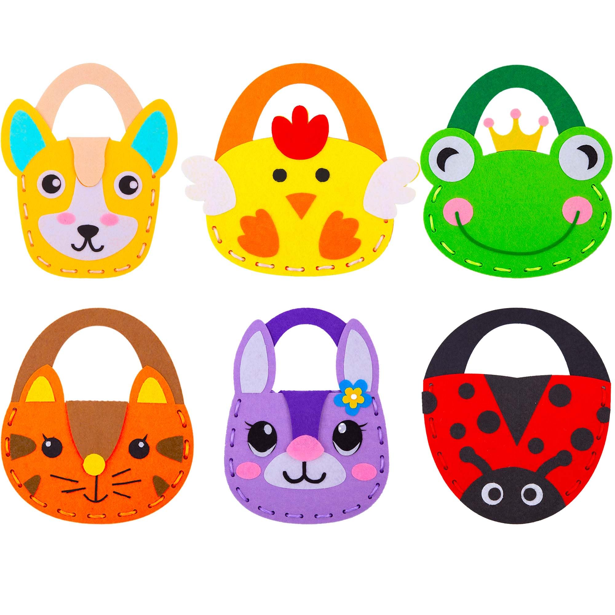 6Pcs Sewing Cards for Kids Ages 35 Lacing Crafts for Toddlers Learn to Sew Felt