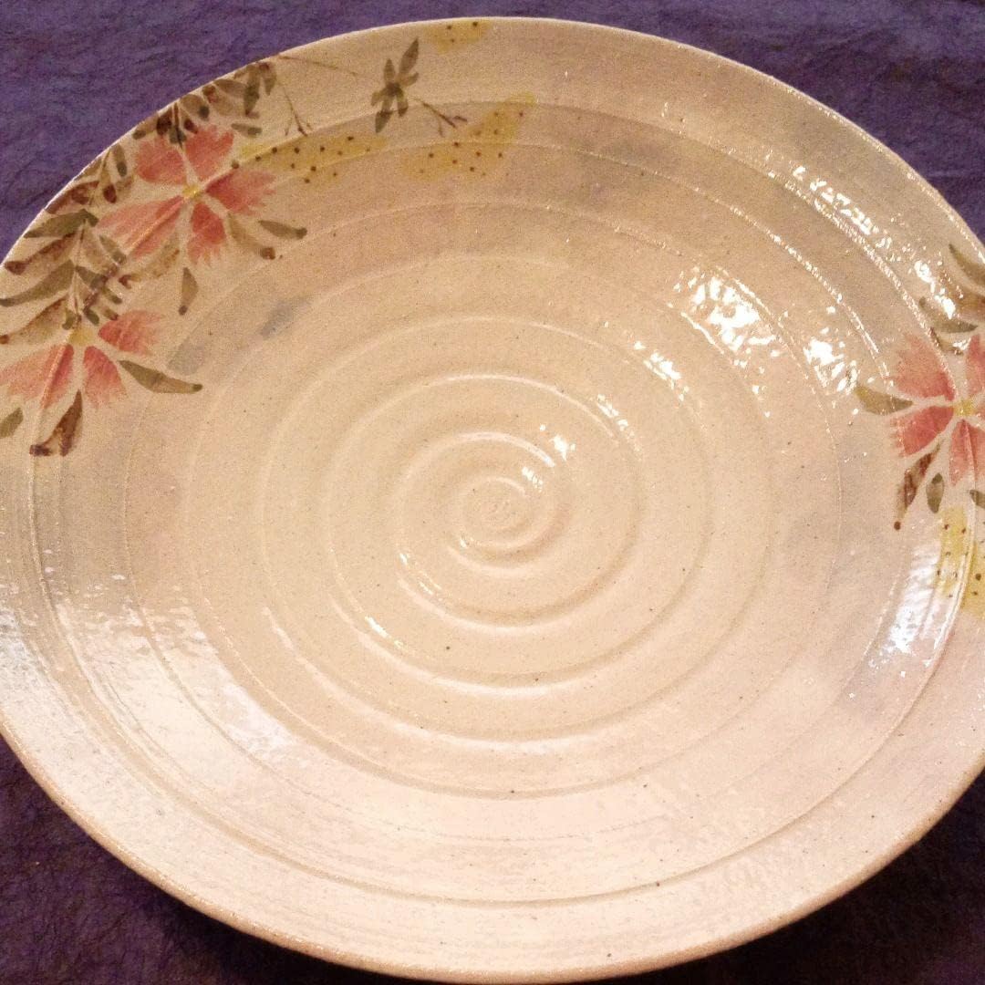 京焼 手描草花紋八寸皿 唐草流水 8寸皿 | 美しい