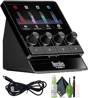 Stream 100 Audio Mixer for Content Creators, Up to 8 Tracks, LCD Screen, High Resolution Encoders, 4 Actions Buttons and Customizable Interface Bundle With Cleaning Kit