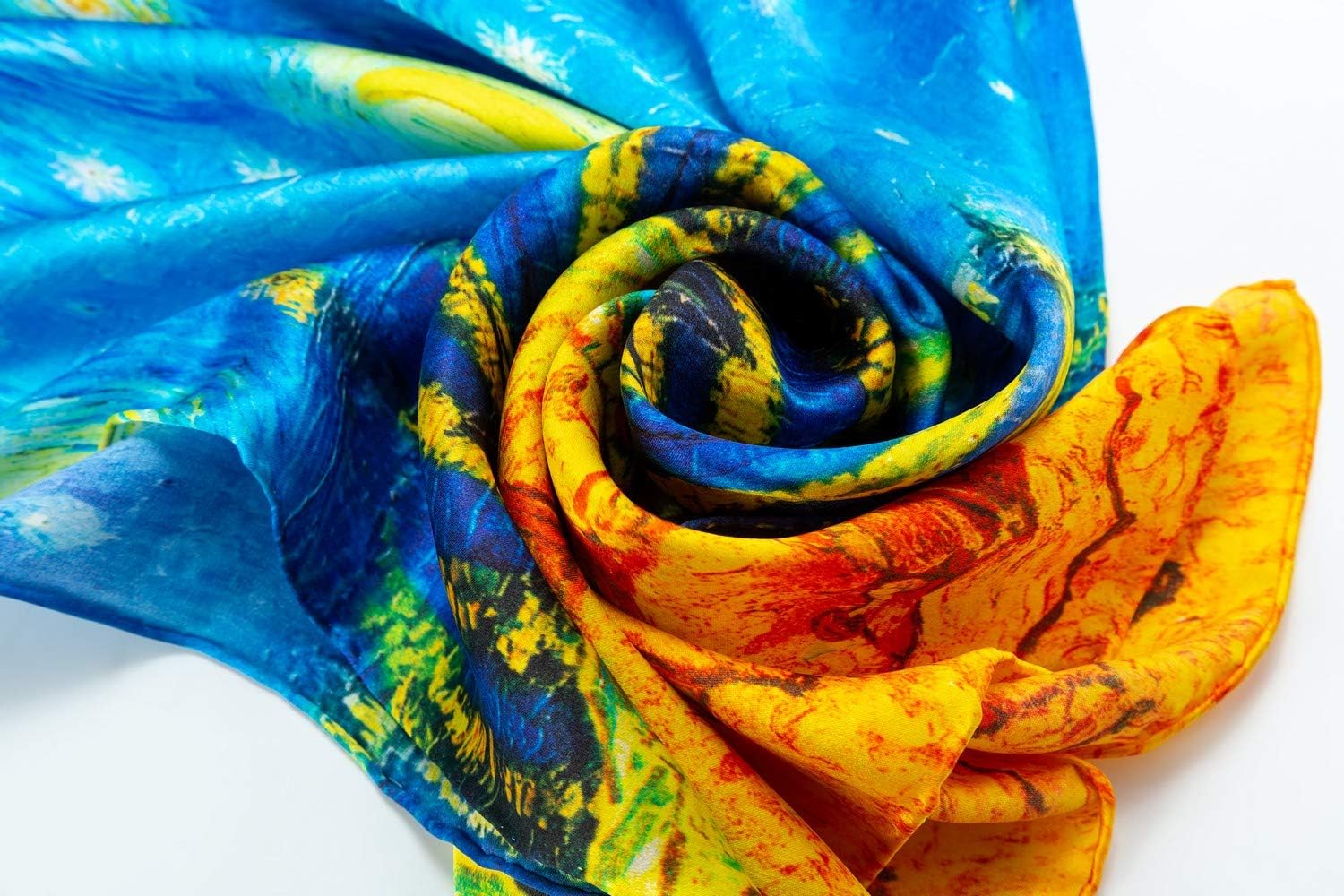 Women 100% Silk Scarves Van Gogh Painted Scarf - Image 5