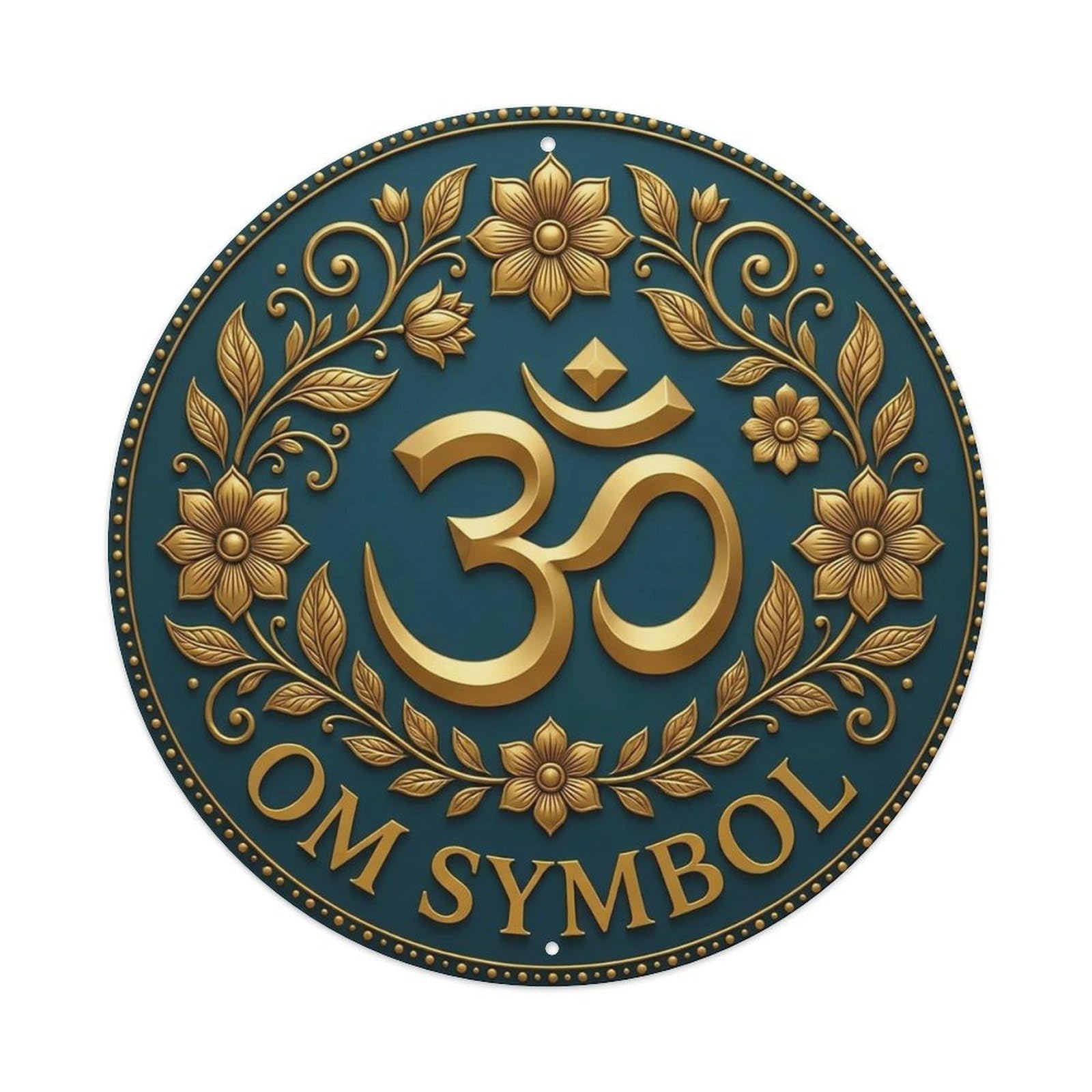 Vintage Om Symbol Flower Zen Yoga Metal Tin Sign
