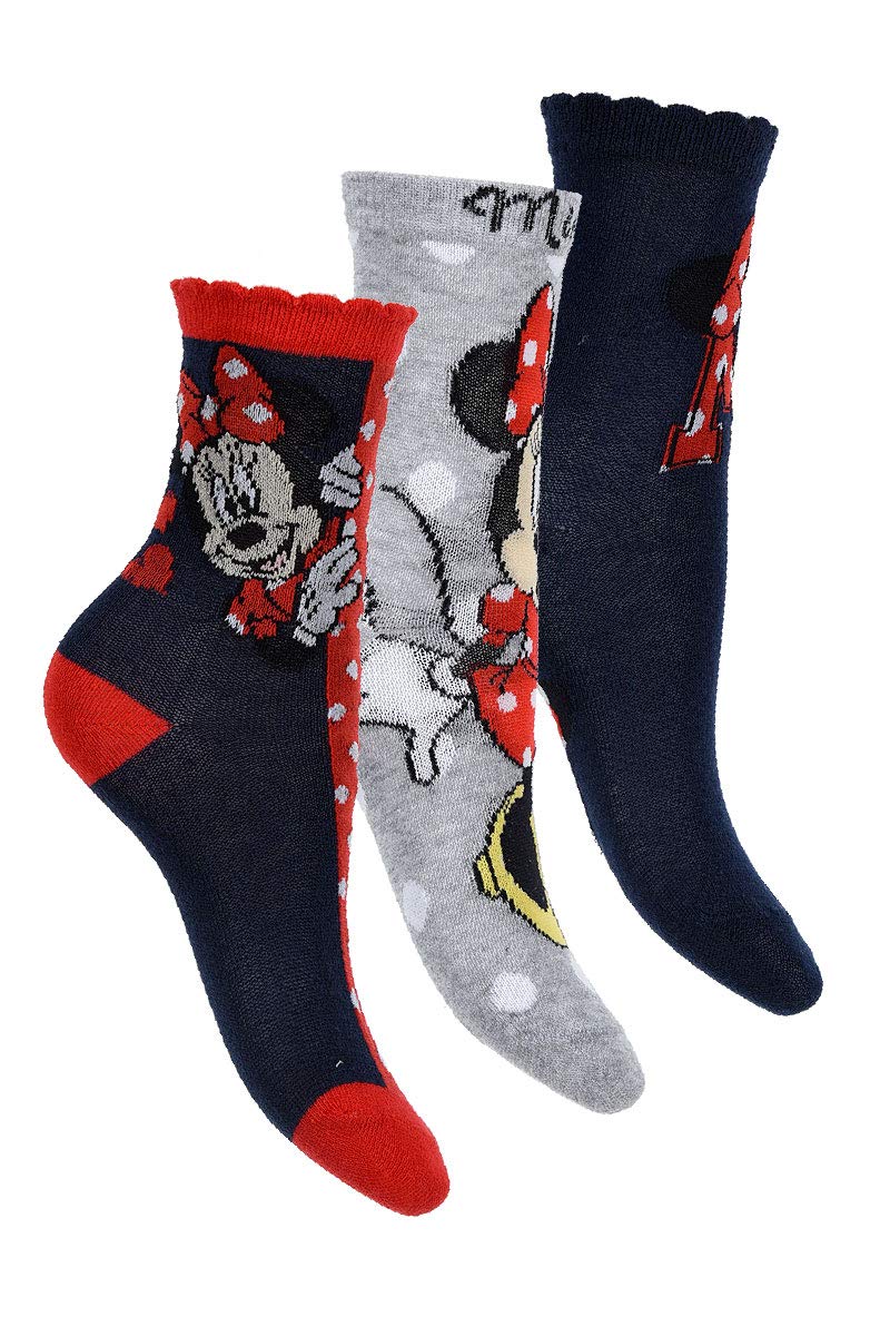 Minnie Mouse Socken-Set 3 TLG. Strümpfe für Kinder, Größe:31/34 EU, Motiv:Motiv 2
