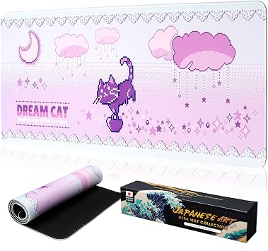 BELLEMOND Anime Manga Desk Mat, Japanese Art Mouse Pad, 31.5 x 11.8 in
