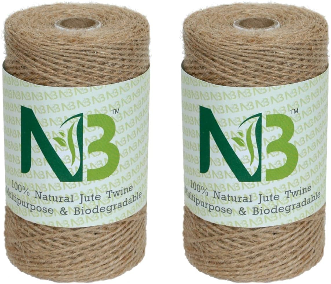 Jute Twine 2 Ply Strong 500 Meters Rope Jute Twine Spool Natural Garden String For Arts And Crafts, Gifts, Diy And Gardening Projects | 1.25Mm Thick Brown Color