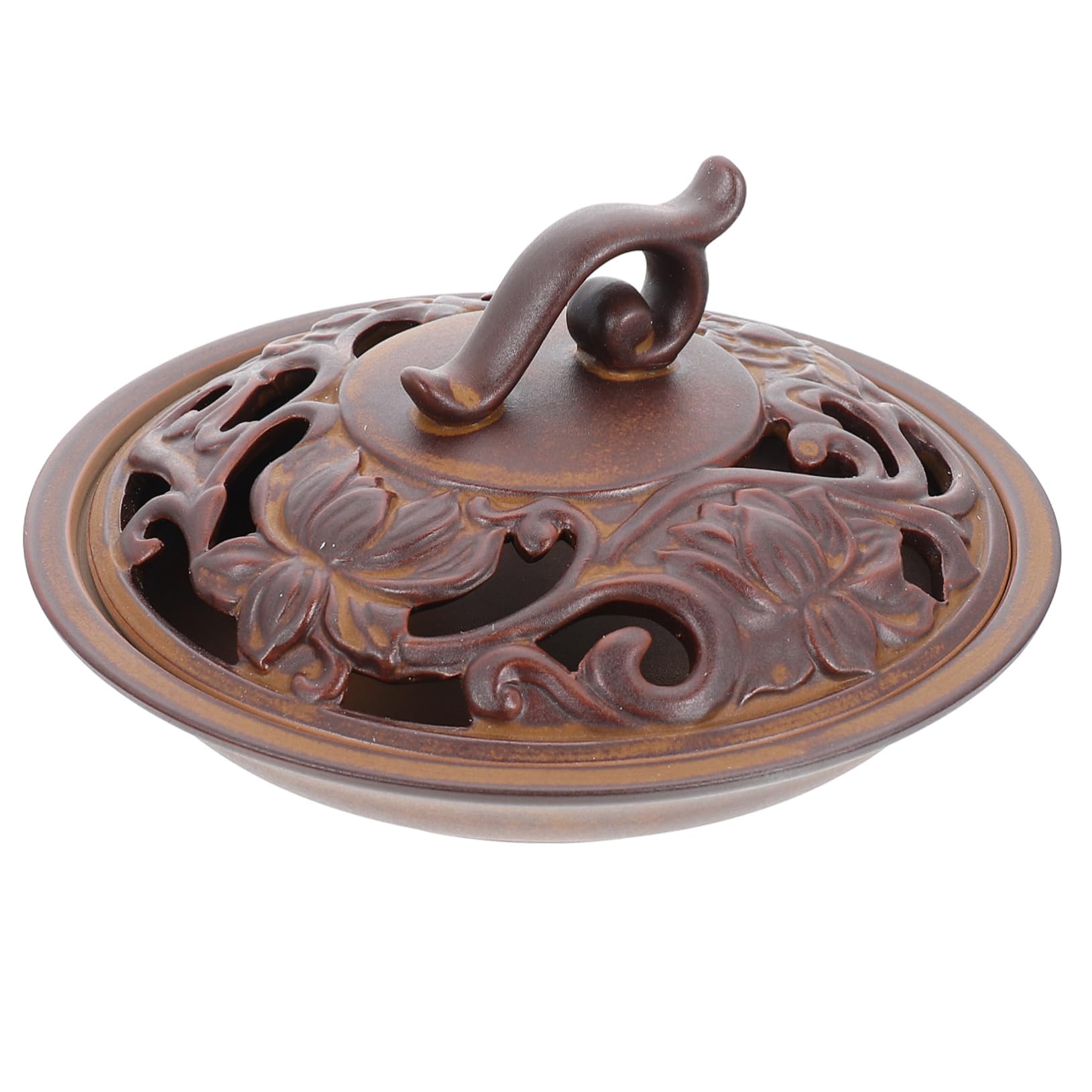 Bruciatore di Incenso Ceramico Decorativo da Tavolo per Interni | Supporto Aroma Therapy, per Camera da Letto e Decorazione Casa, Stile Bronzo Retrò