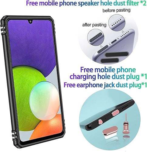 Miniatura 2 de LMDAMZ Funda resistente para Samsung Galaxy A52 (5G), protector híbrido de goma de doble capa de grado militar con protector de cámara deslizante,