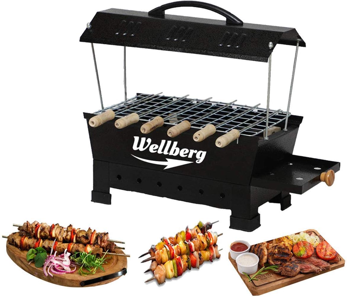 SUNBERG Wellberg Multi Work Electric and Charcoal BBQ (Black)