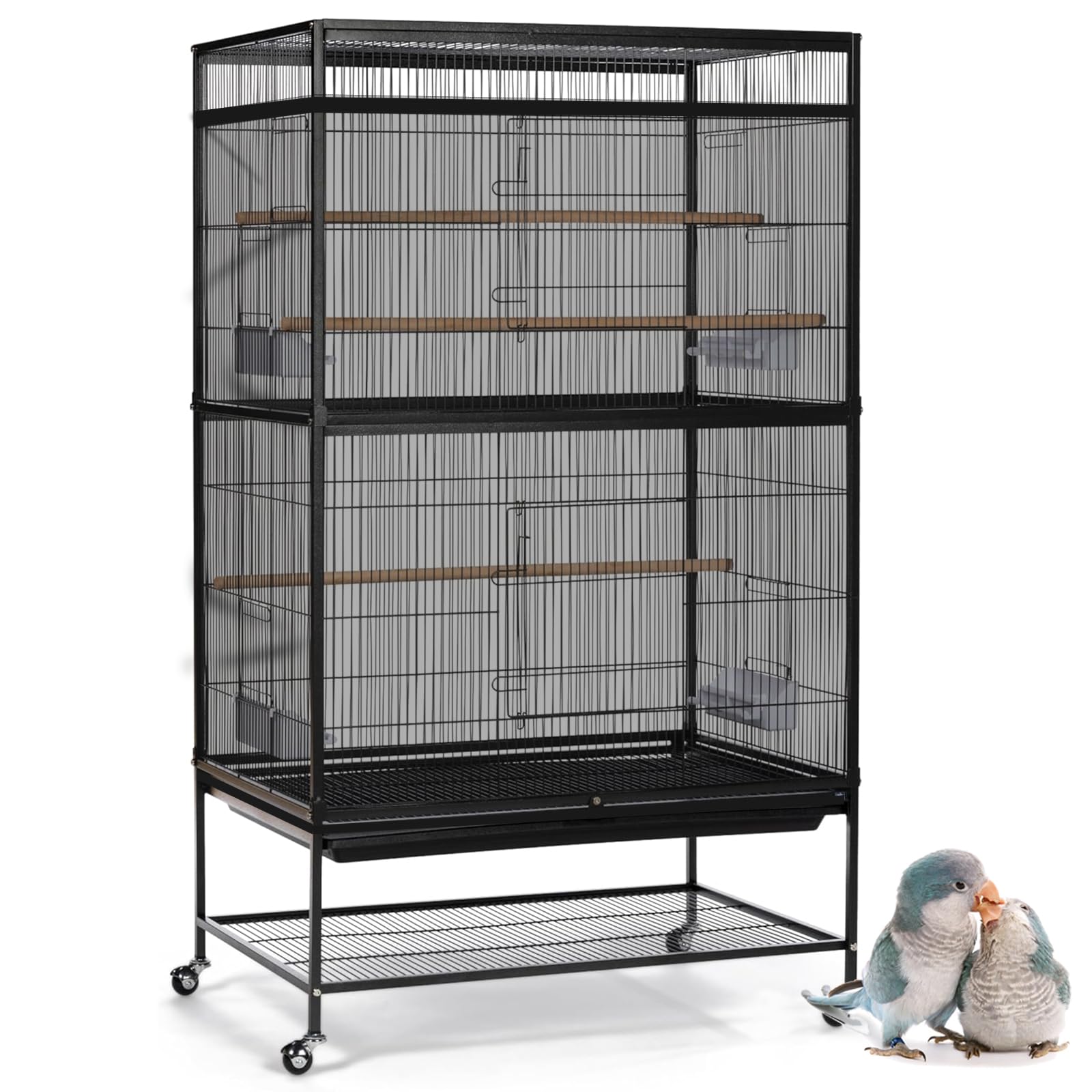 ASOCEA Large Bird Cage Seed Cather,Bird Cage Cover Adjustable Soft Airy Skirt Guard Birdcage Nylon Mesh Net for Parrot Parakeet Macaw African Round Square Cages Cover (118 * 31.5in/300 * 80cm) (Black)