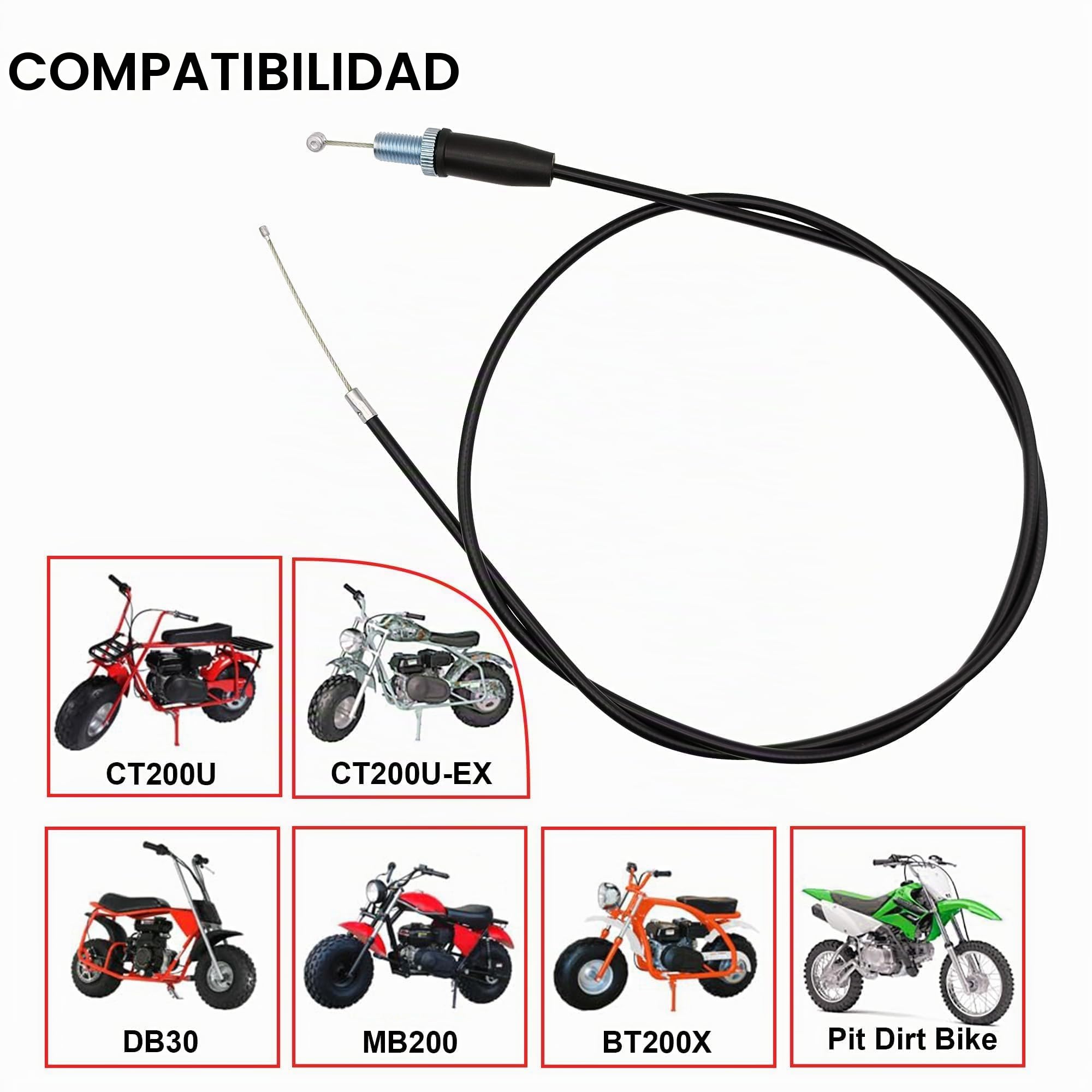 STRONGTHIUM Cable de Acelerador 127 cm Compatible con Predator 212cc 196cc 6,5 CV, para Mini Moto Coleman CT200U BT200X, Baja MB165 MB200 Pit Dirt Bike, Pack de 2
