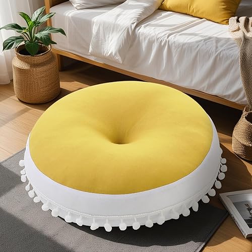 Miniatura 50 de Almohada grande para el suelo para niños, cojín redondo para el suelo, almohada circular grande de 35 pulgadas, almohadas redondas para niños