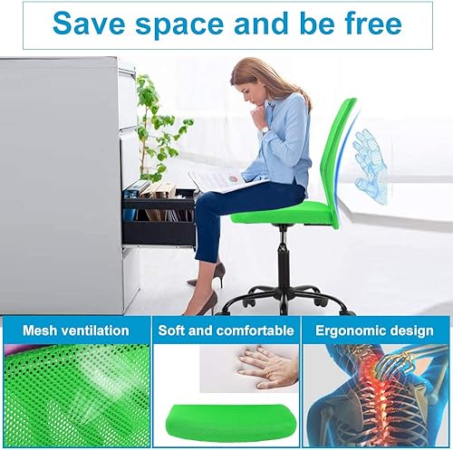 Miniatura 4 de Silla de escritorio ergonómica con respaldo medio, silla de oficina, para oficina en casa, silla de oficina moderna, sin apoya brazos, silla