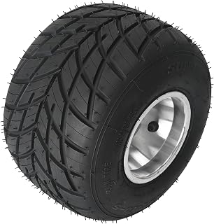 Rear 5in Rain Road Tires, 11x7.10-5 11x7.10x5 Go Kart Tires and Rims for Racing Kart Quad Drifting Mini Bikes (42mm Offset Hubs, Tubeless Tire, 5-Inch, 3 Holes)