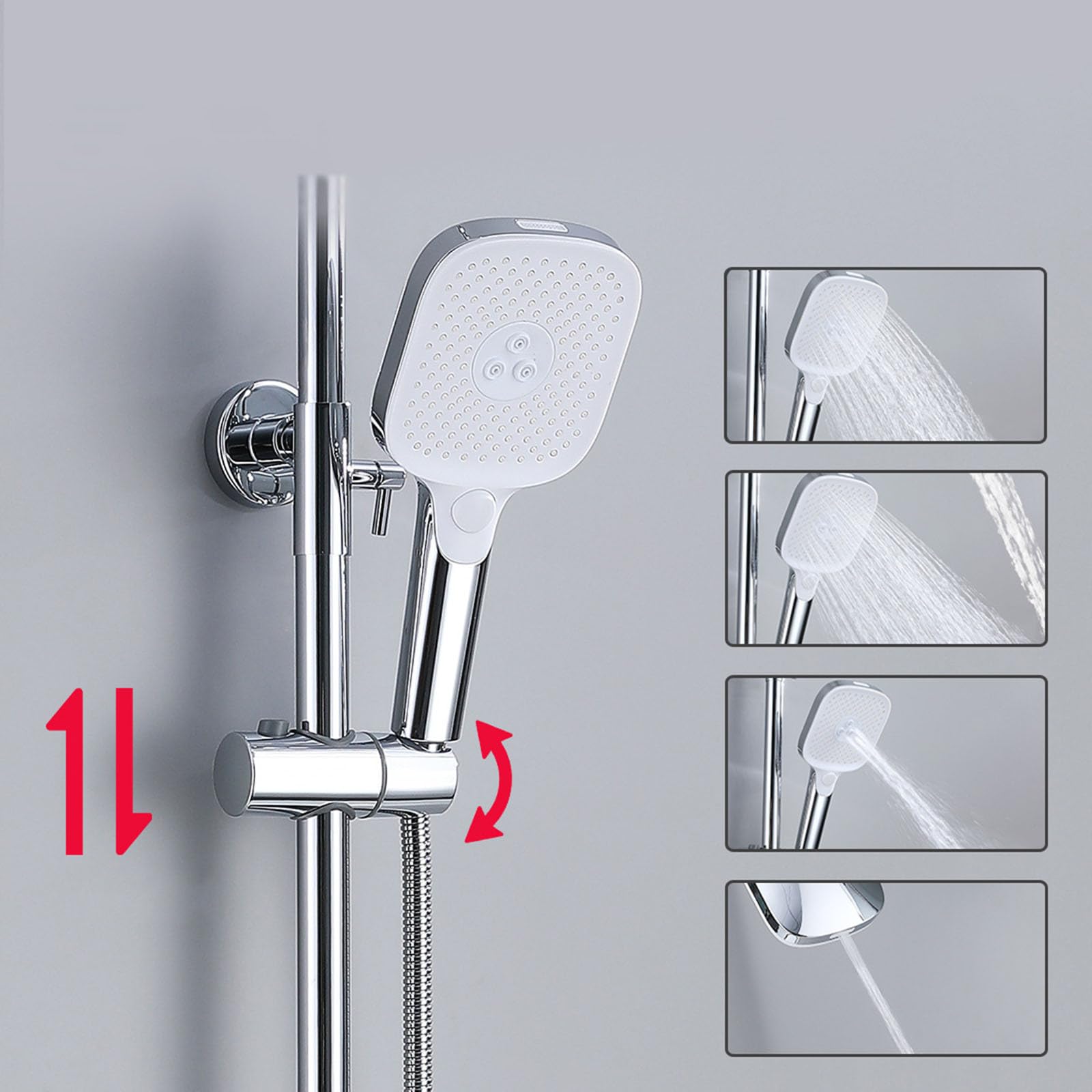 Columna de Ducha Piano de 150cm con Grifo para Bañera Cromado